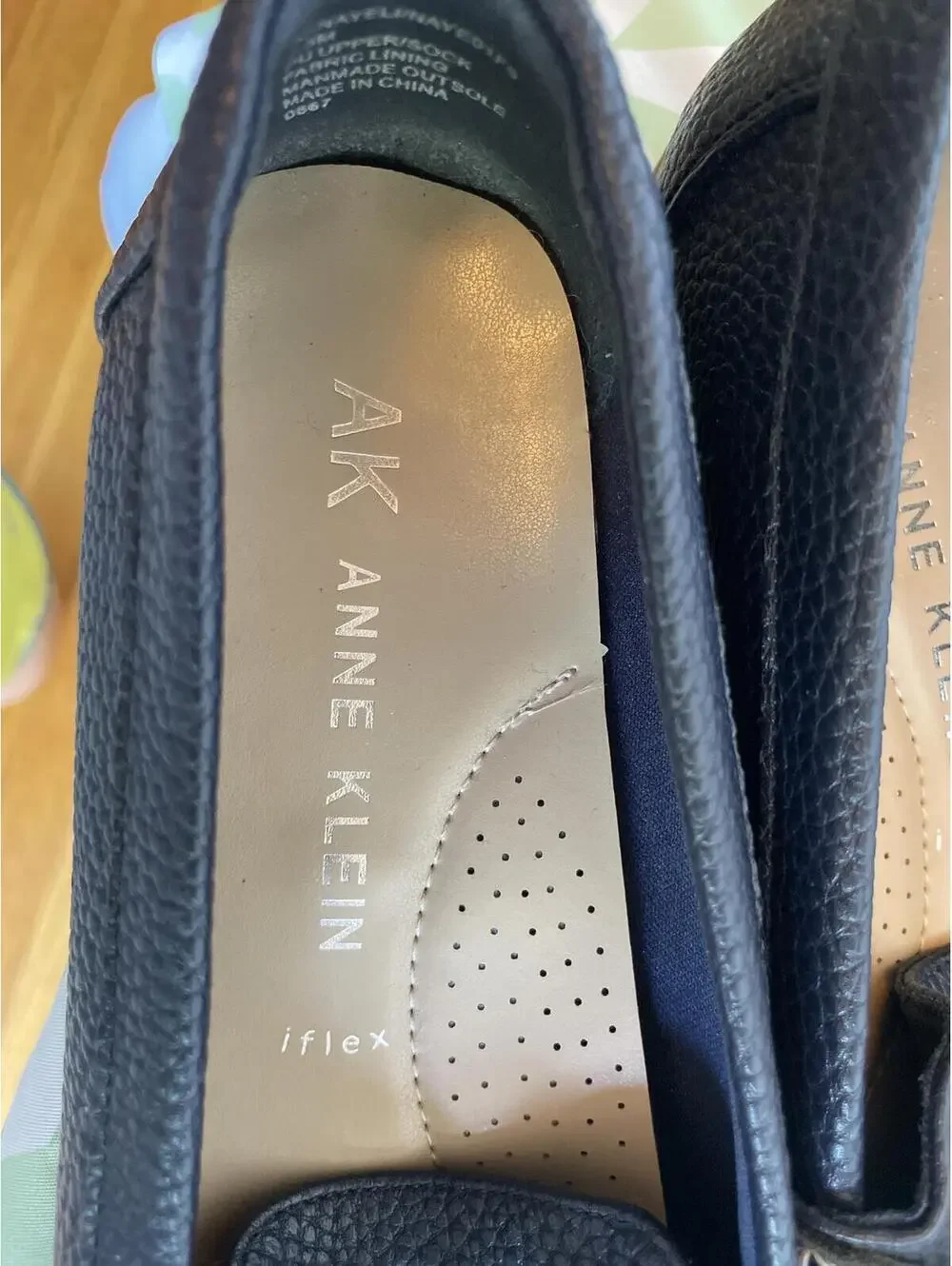 Anne Klein Navy Blue Nayeli Textured Boat Shoes US 7.5